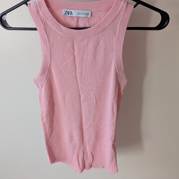 Zara casual baby 🩷 Pink ribbed tank top. Size medium - Picture 2 of 6